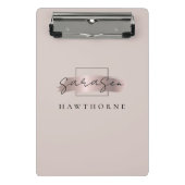 Chic Brush Stroke Faux Roos Gold Elegant Monogram Mini Klembord (Voorkant)