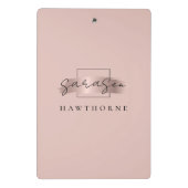 Chic Brush Stroke Faux Roos Gold Elegant Monogram Mini Klembord (Achterkant)