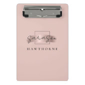 Chic Brush Stroke Faux Roos Gold Elegant Monogram Mini Klembord (Voorkant)