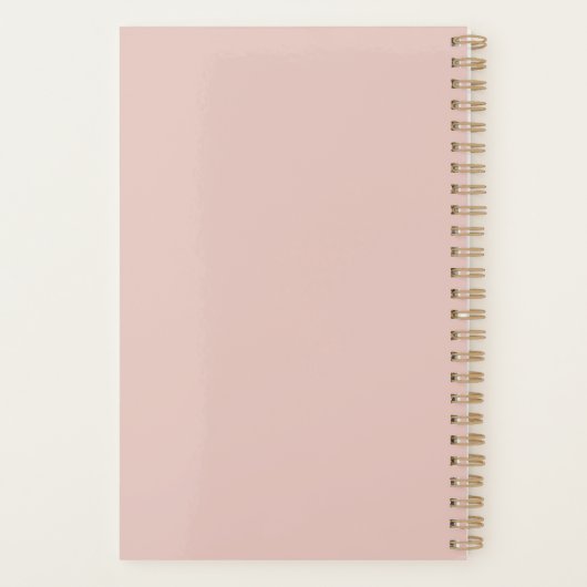 Chic Brush Stroke Faux Roos Gold Elegant Monogram Planner (Achterkant)