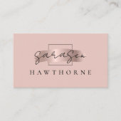 Chic Brush Stroke Faux Roos Gold Social Media Icon Visitekaartje (Voorkant)