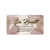 Chic Brush Stroke | Faux Rose Gold on White Label (Voorkant)