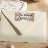 Chic Brush Stroke | Faux Rose Gold on White Label