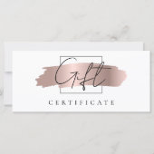 Chic Brush Stroke Roos Goud Cadeaubon Kaart (Voorkant)