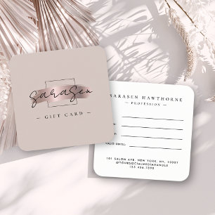 Chic Brush Stroke Roos Goud Cadeaubon Kaart