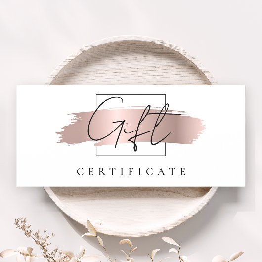 Chic Brush Stroke Roos Goud Cadeaubon Kaart