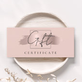 Chic Brush Stroke Roos Goud Cadeaubon Kaart