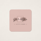 Chic Brush Stroke Roos Goud Cadeaubon Kaart (Voorkant)