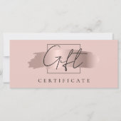 Chic Brush Stroke Roos Goud Cadeaubon Kaart (Voorkant)