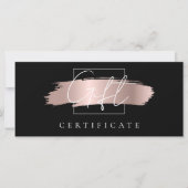 Chic Brush Stroke Roos Goud Zwart Cadeaubon (Voorkant)