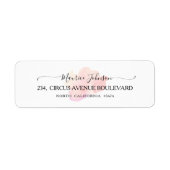 Chic Brush stroke rose gold return address label (Voorkant)