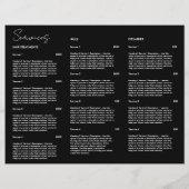 Chic Brush Stroke Salon Prijs Lijst Services Menu (Achterkant)