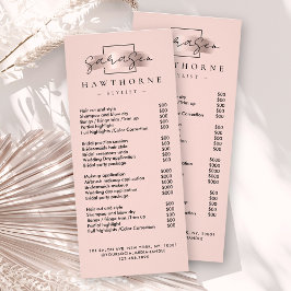 Chic Brush Stroke Salon prijslijst diensten Modern Reclamekaart