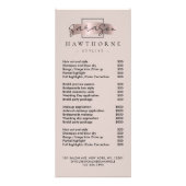 Chic Brush Stroke Salon prijslijst service Elegant Reclamekaart (Voorkant)