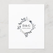 Chic Budget 25e bruiloft Jubileum Bloemen Uitnodig (Achterkant)