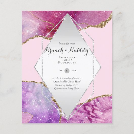 CHIC BUDGET BRUNCH and BUBBLY AGATE GLITTER INv Flyer (Voorkant)