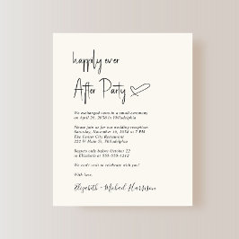 Chic Budget Cream Wedding Receptie Uitnodiging