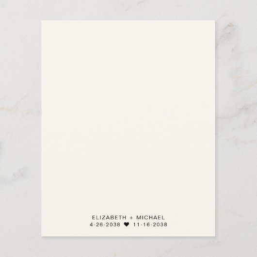 Chic Budget Cream Wedding Receptie Uitnodiging (Achterkant)