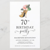 Chic Budget Floral Gold High Heels 70th Birthday (Voorkant)