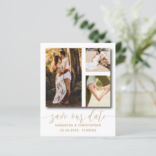 Chic Budget Foto slaat onze uitnodiging voor datum (Staand voorkant)