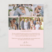 Chic Budget Roze bruiloft Dank u (Achterkant)