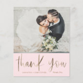 Chic Budget Roze bruiloft Dank u (Voorkant)