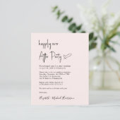 Chic Budget Roze bruiloft receptie uitnodiging (Staand voorkant)