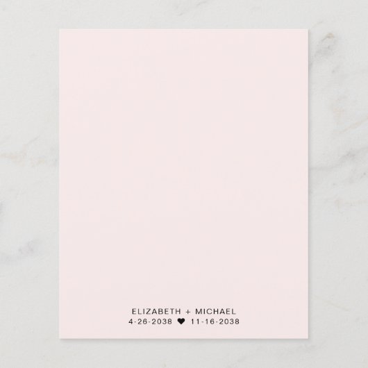 Chic Budget Roze bruiloft receptie uitnodiging (Achterkant)