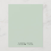Chic Budget Sage Huwelijk Ontvangst Uitnodiging (Achterkant)