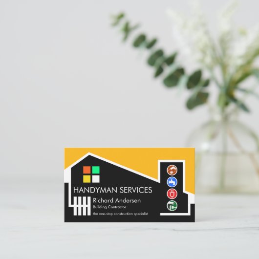 Chic Building Home Handyman Aannemer Visitekaartje (Staand voorkant)