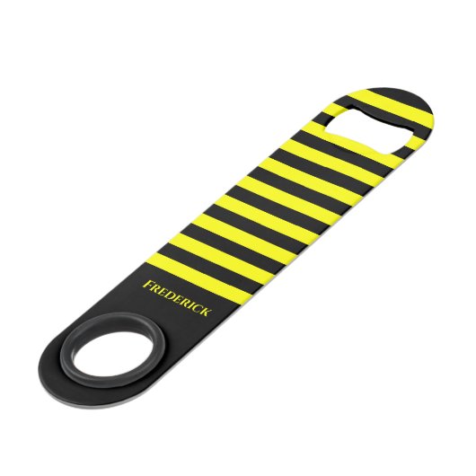 Chic Bumble Bee Style Black Yellow Stripes Patroon Speed Flessenopener (Voorkant Gekanteld)