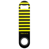 Chic Bumble Bee Style Black Yellow Stripes Patroon Speed Flessenopener (Achterkant)