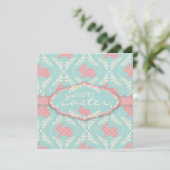 Chic Bunny Invitation Square Kaart (Staand voorkant)