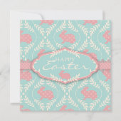 Chic Bunny Invitation Square Kaart (Voorkant)