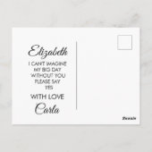 Chic Bunny Wedding Bloemenmeisje Voorstel Briefkaart (Achterkant)