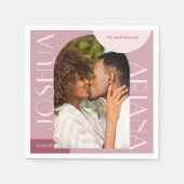 Chic Burgundy Arch Photo Wedding Servet (Voorkant)