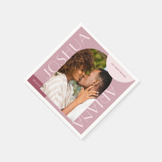 Chic Burgundy Arch Photo Wedding Servet (Hoek)