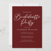 Chic Burgundy Bachelorette Party Kaart (Voorkant)