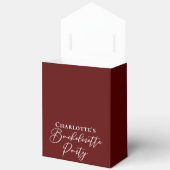 Chic Burgundy Bachelorette Party Personalized Bedankdoosjes (Open)