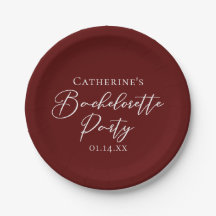 Chic Burgundy Bachelorette Party Personalized