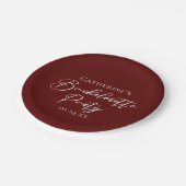 Chic Burgundy Bachelorette Party Personalized Papieren Bordje (Gekanteld)
