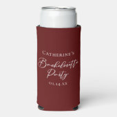 Chic Burgundy Bachelorette Party Personalized Seltzer Blikjeskoeler (Seltzer Voorkant)