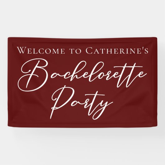 Chic Burgundy Bachelorette Party Personalized Spandoek (Horizontaal)