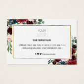 Chic Burgundy Blush Floral Discount Coupon Kaart (Achterkant)