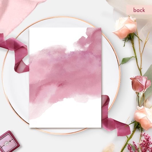 Chic Burgundy Blush Waterverf en Floral Wedding Kaart