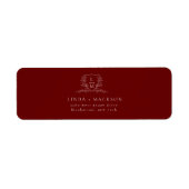 Chic Burgundy botanical crest monogram wedding La Etiket (Voorkant)