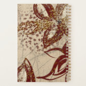 Chic Burgundy en Gold Floral Drawing Texture Planner (Achterkant)