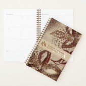 Chic Burgundy en Gold Floral Drawing Texture Planner (Display)