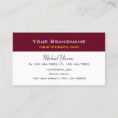 Chic Burgundy en White Simple Modern Professional Visitekaartje (Achterkant)