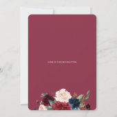 Chic Burgundy Floral Celebration of Life Funeral Kaart (Achterkant)